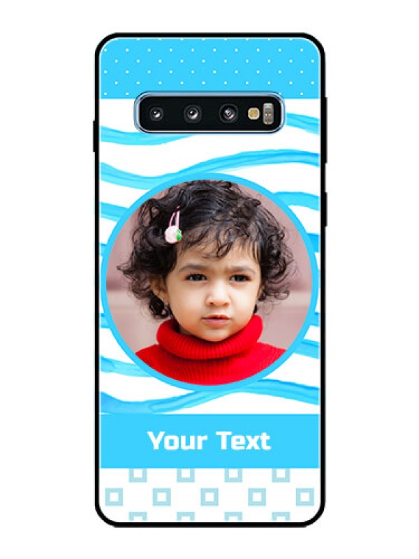 Custom Galaxy S10 Custom Glass Phone Case  - Simple Blue Case Design