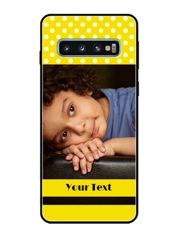 Custom Galaxy S10 Custom Glass Phone Case  - Bright Yellow Case Design