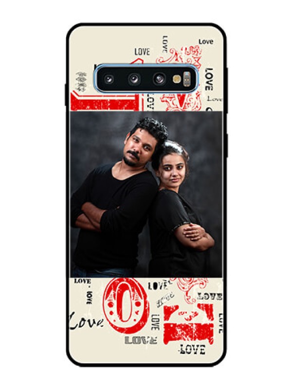 Custom Galaxy S10 Photo Printing on Glass Case  - Trendy Love Design Case