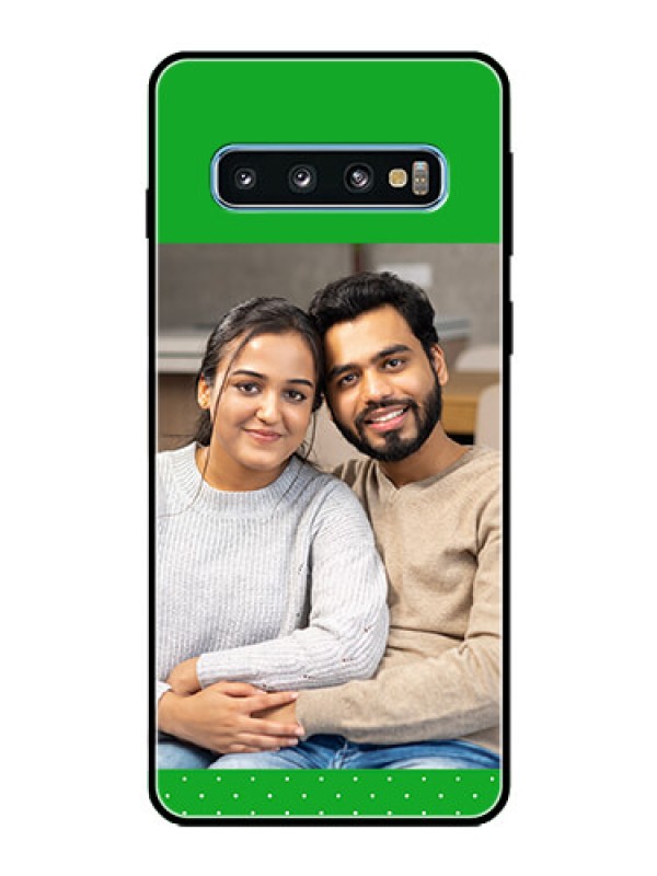 Custom Galaxy S10 Personalized Glass Phone Case  - Green Pattern Design