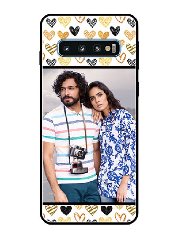 Custom Galaxy S10 Photo Printing on Glass Case  - Love Symbol Design