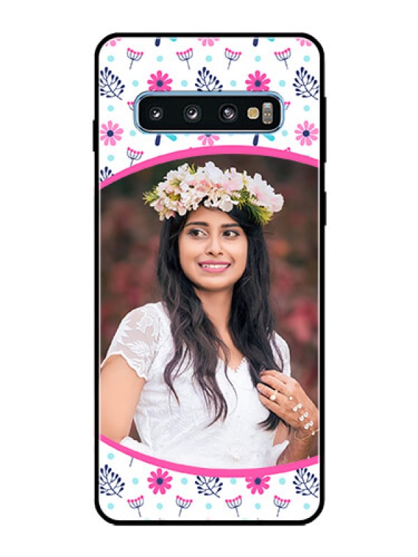 Custom Galaxy S10 Photo Printing on Glass Case  - Colorful Flower Design