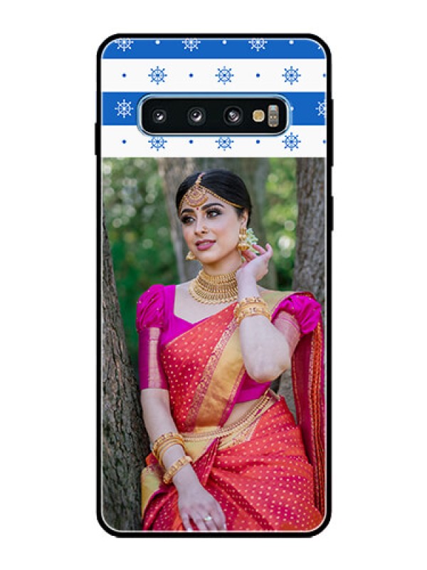 Custom Galaxy S10 Photo Printing on Glass Case  - Snow Pattern Design