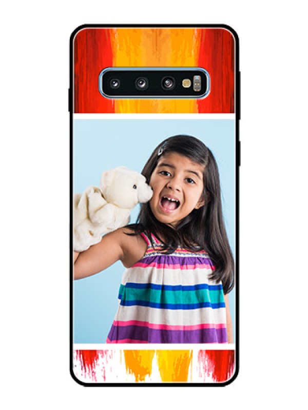 Custom Galaxy S10 Personalized Glass Phone Case  - Multi Color Design