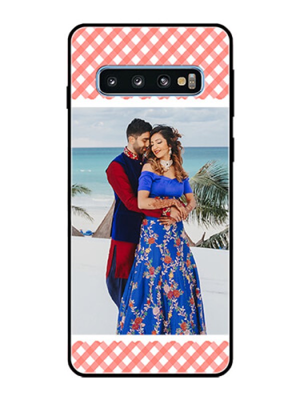 Custom Galaxy S10 Personalized Glass Phone Case  - Pink Pattern Design