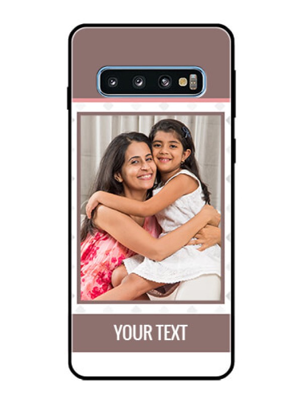 Custom Galaxy S10 Photo Printing on Glass Case  - Simple Diamond Design