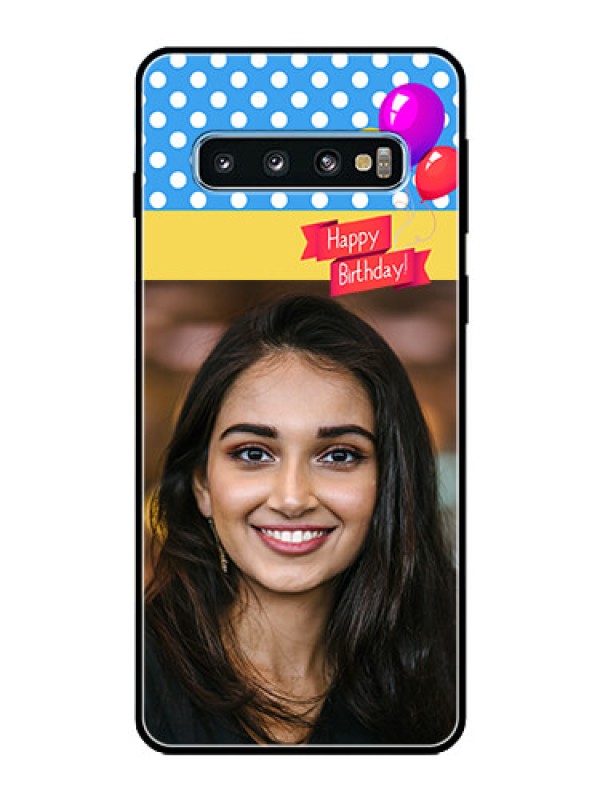 Custom Galaxy S10 Custom Glass Mobile Case  - Happy Birthday Design