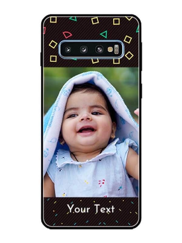 Custom Galaxy S10 Custom Glass Phone Case  - with confetti birthday design