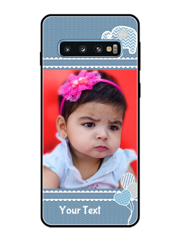 Custom Galaxy S10 Photo Printing on Glass Case  - with Kids Pattern Design