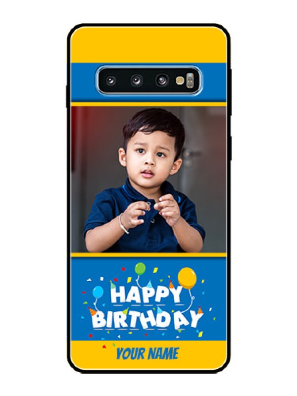 Custom Galaxy S10 Custom Glass Mobile Case  - Birthday Wishes Design