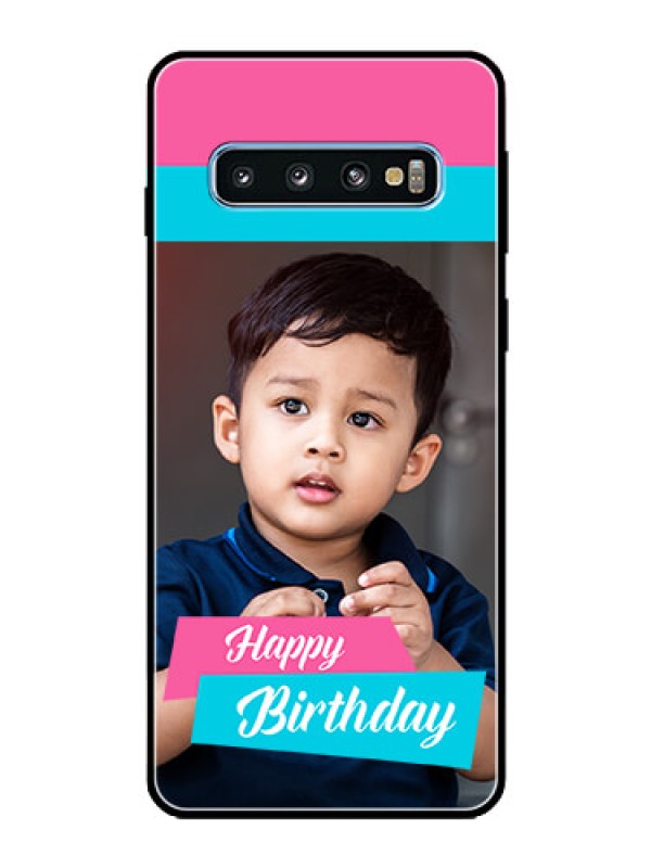 Custom Galaxy S10 Personalized Glass Phone Case  - Image Holder with 2 Color Design