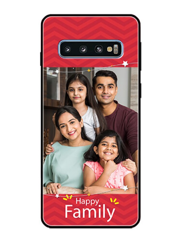 Custom Galaxy S10 Personalized Glass Phone Case  - Happy Family Design