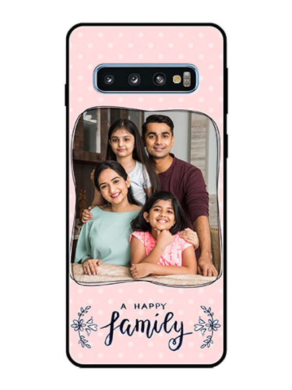 Custom Galaxy S10 Custom Glass Phone Case  - Family with Dots Design