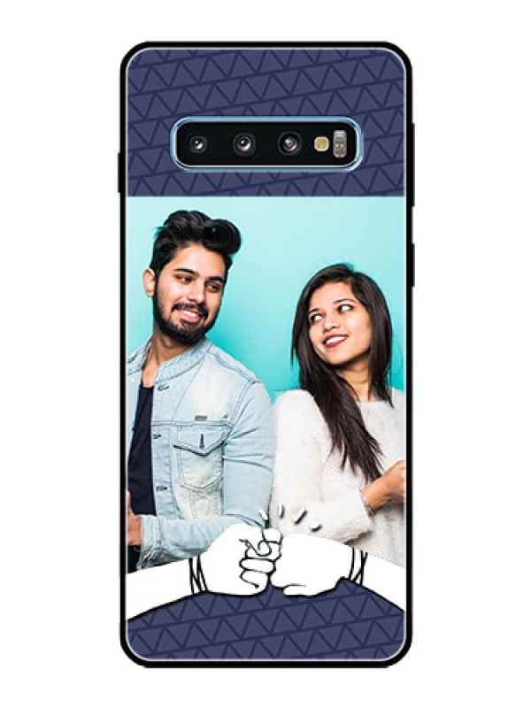 Custom Galaxy S10 Photo Printing on Glass Case  - with Best Friends Design  