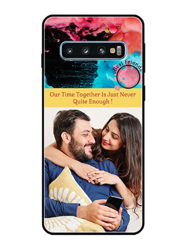 Custom Galaxy S10 Custom Glass Mobile Case  - Quote with Acrylic Painting Design