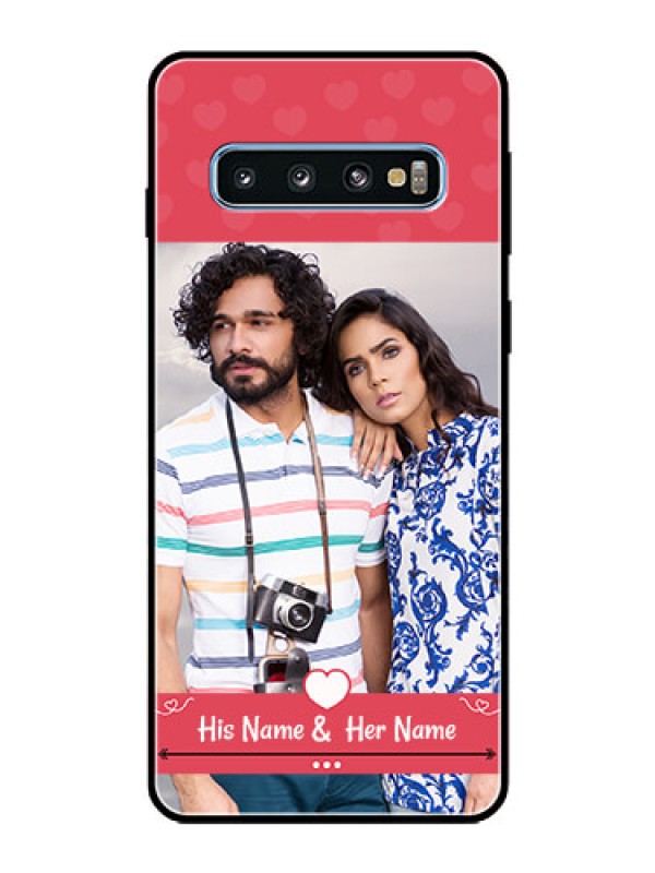 Custom Galaxy S10 Photo Printing on Glass Case  - Simple Love Design