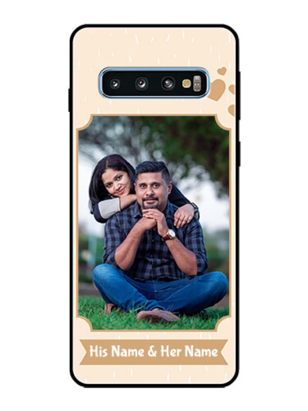 Custom Galaxy S10 Custom Glass Phone Case  - with confetti love design 