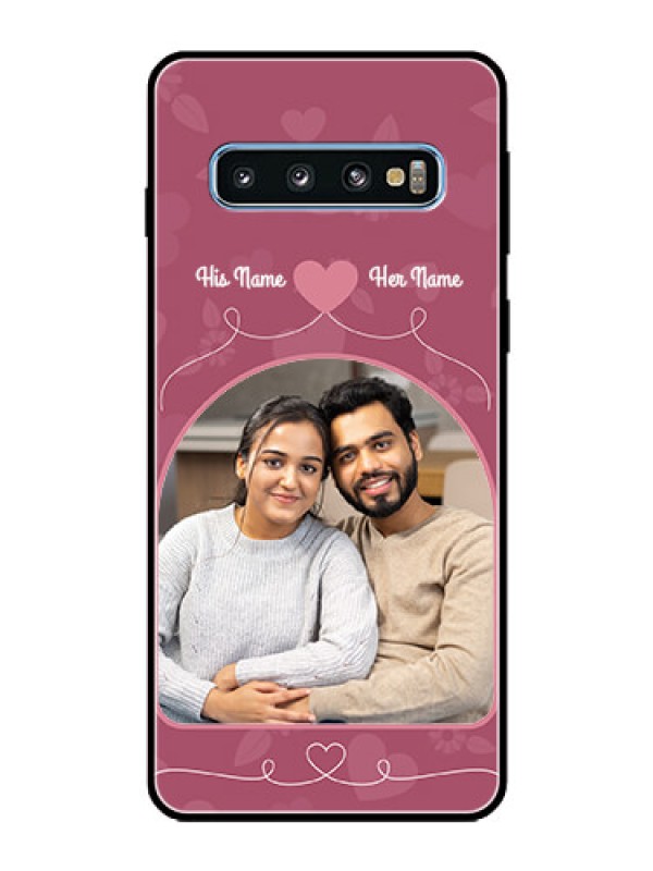 Custom Galaxy S10 Photo Printing on Glass Case  - Love Floral Design
