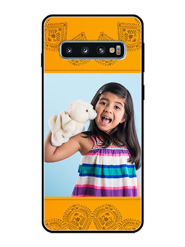 Custom Galaxy S10 Personalized Glass Phone Case  - Photo Wedding Design 