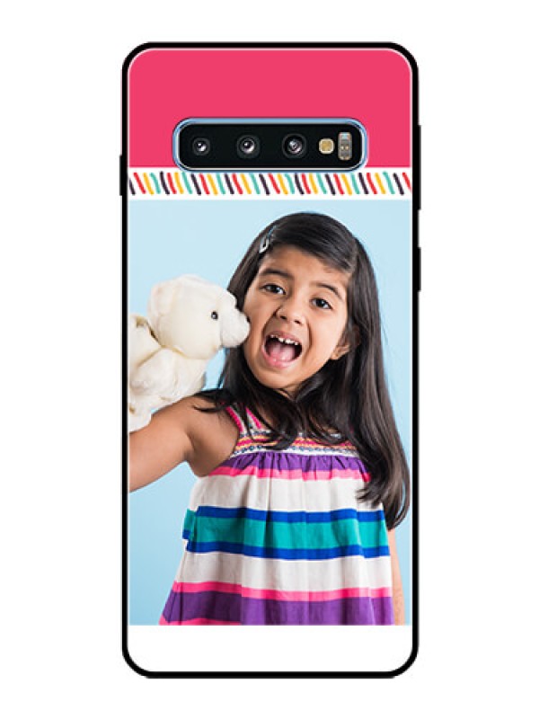 Custom Galaxy S10 Personalized Glass Phone Case  - Line art design