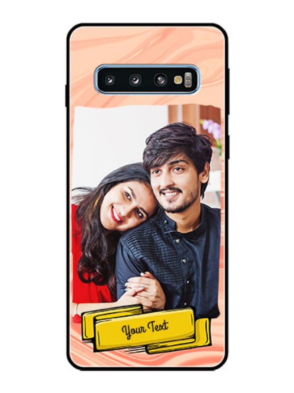 Custom Galaxy S10 Personalized Glass Phone Case  - Marble Texture Design