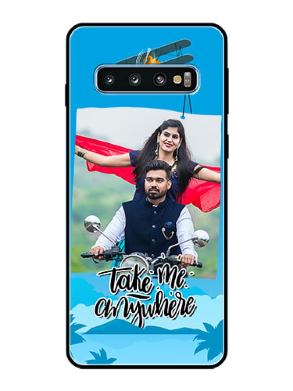 Custom Galaxy S10 Custom Glass Mobile Case  - Traveller Design 