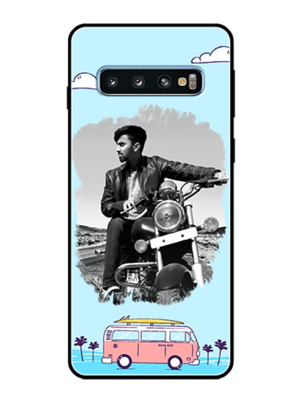 Custom Galaxy S10 Photo Printing on Glass Case  - Travel & Adventure Design