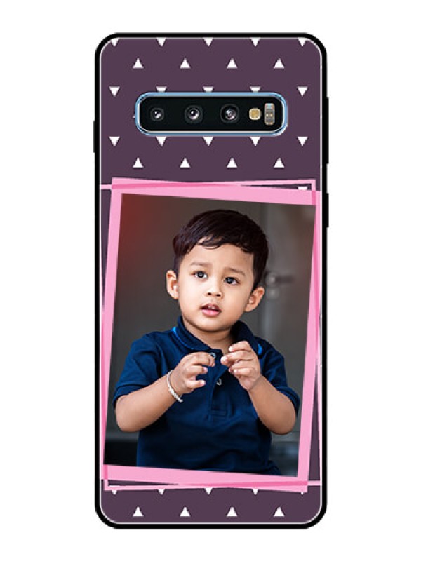 Custom Galaxy S10 Custom Glass Mobile Case  - Triangle Pattern Dotted Design