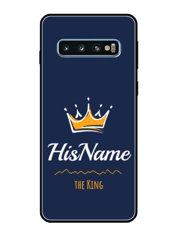 Custom Galaxy S10 Glass Phone Case King with Name