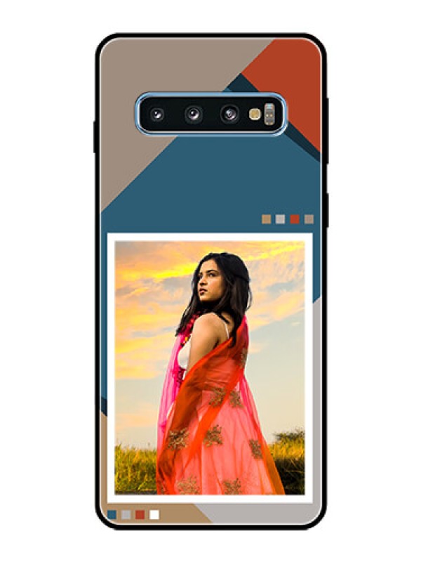 Custom Galaxy S10 Personalized Glass Phone Case - Retro color pallet Design