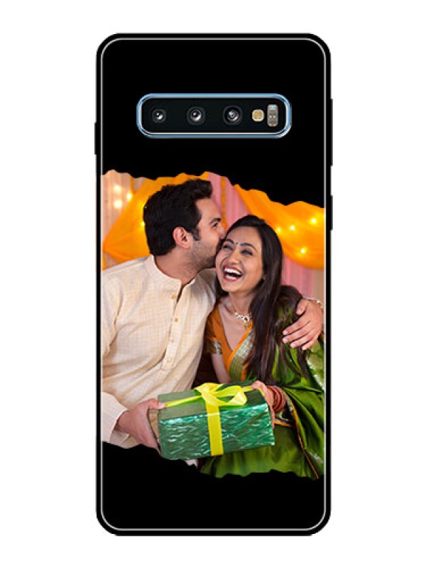 Custom Galaxy S10 Custom Glass Phone Case - Tear-off Design