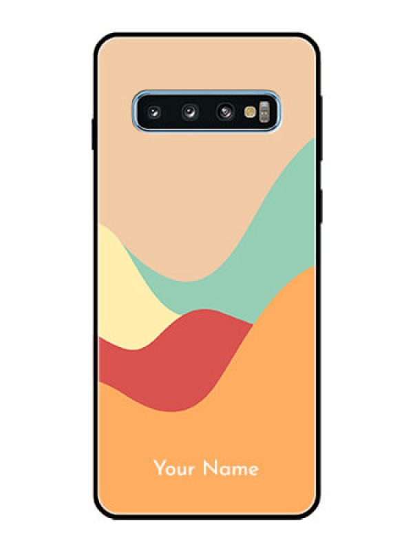 Custom Galaxy S10 Personalized Glass Phone Case - Ocean Waves Multi-colour Design