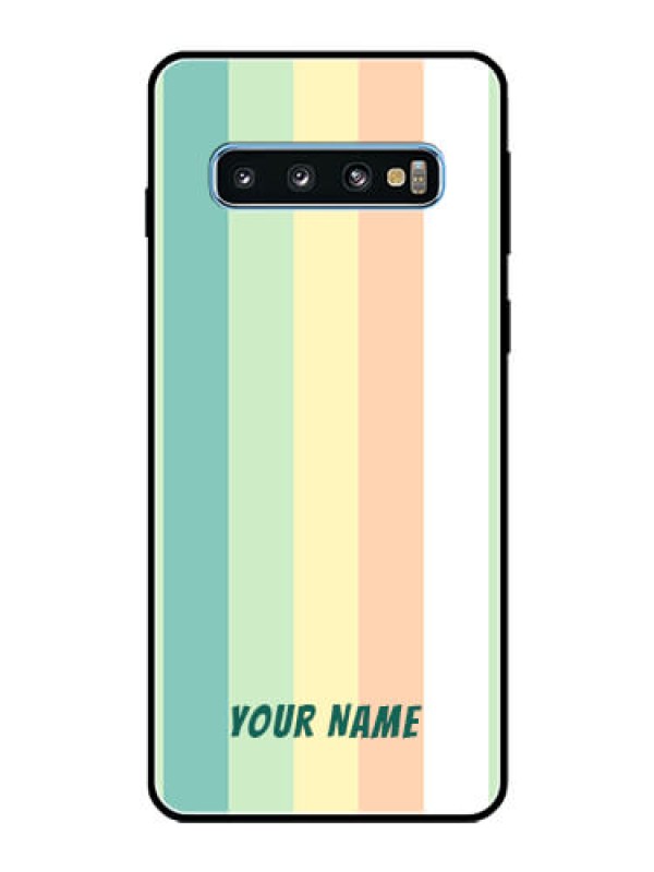 Custom Galaxy S10 Photo Printing on Glass Case - Multi-colour Stripes Design