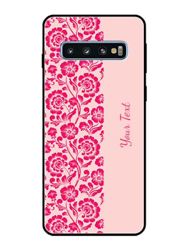 Custom Galaxy S10 Custom Glass Phone Case - Attractive Floral Pattern Design