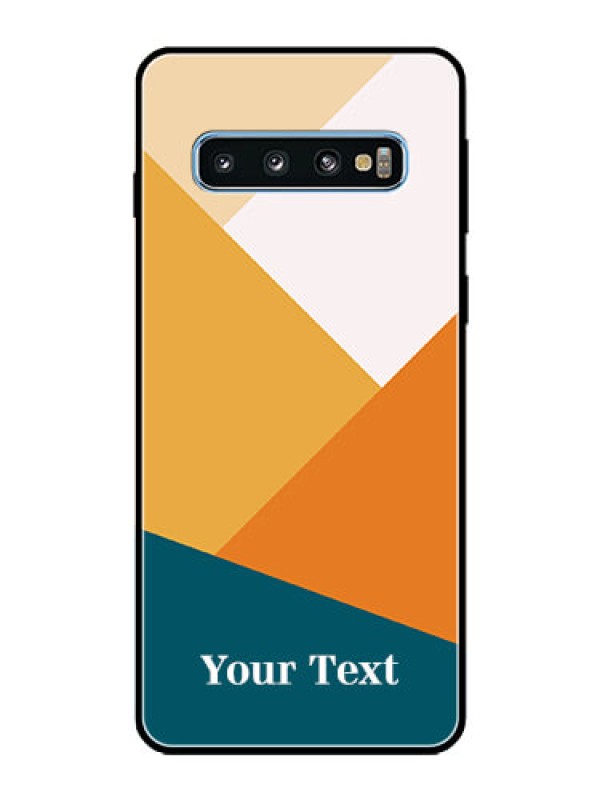 Custom Galaxy S10 Personalized Glass Phone Case - Stacked Multi-colour Design