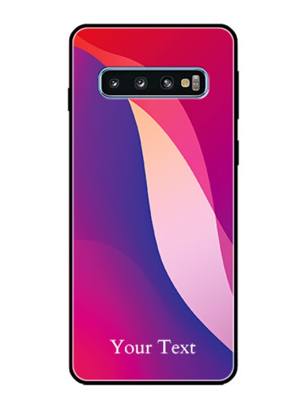 Custom Galaxy S10 Personalized Glass Phone Case - Digital abstract Overlap Design