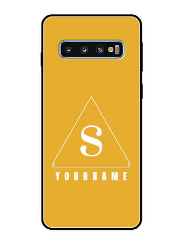 Custom Galaxy S10 Personalized Glass Phone Case - simple triangle Design