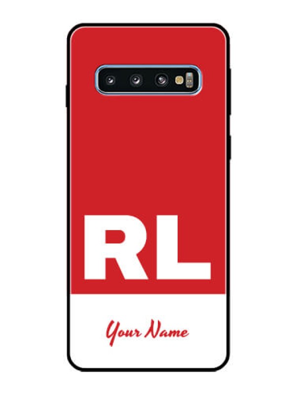 Custom Galaxy S10 Personalized Glass Phone Case - dual tone custom text Design