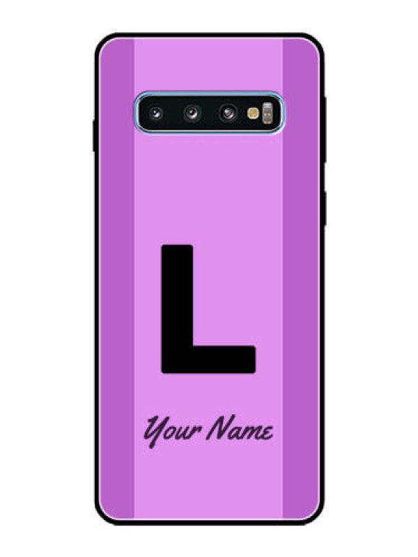 Custom Galaxy S10 Custom Glass Phone Case - Tricolor custom text Design