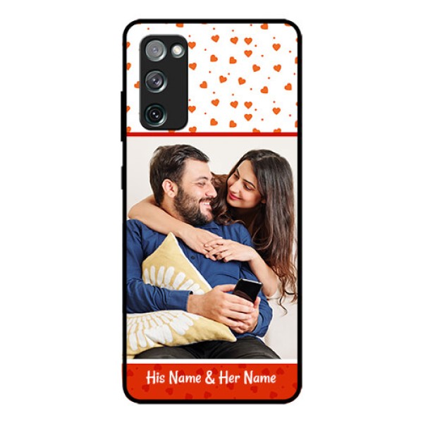 Galaxy S20 FE 5G Custom Glass Phone Case  - Orange Love Symbol Design