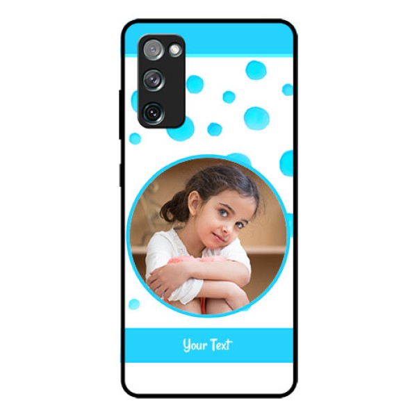 Galaxy S20 FE 5G Photo Printing on Glass Case - Blue Bubbles Pattern Design Galaxy S20 FE 5G Photo Printing on Glass Case - Blue Bubbles Pattern Design
