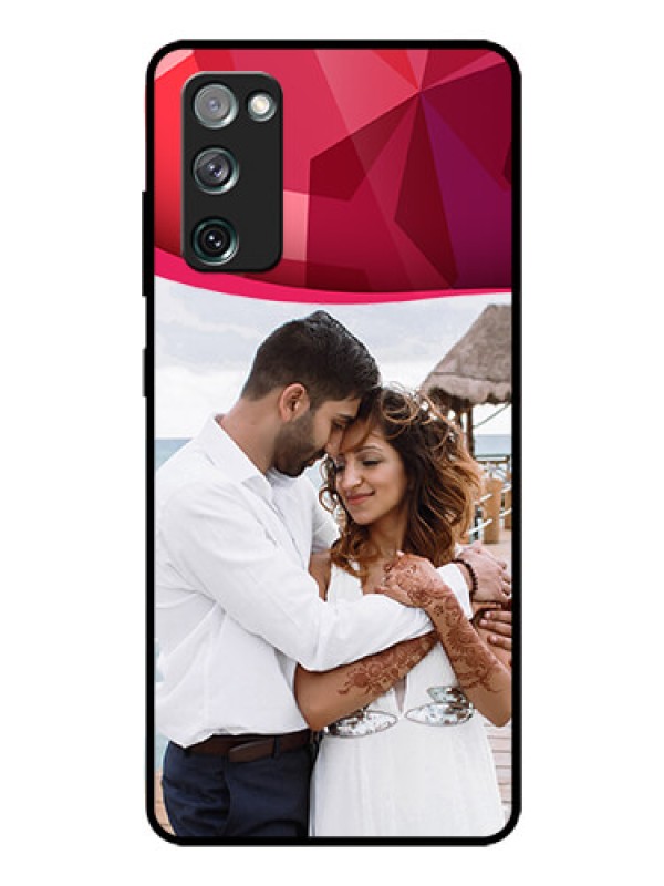 Custom Galaxy S20 FE 5G Custom Glass Mobile Case  - Red Abstract Design