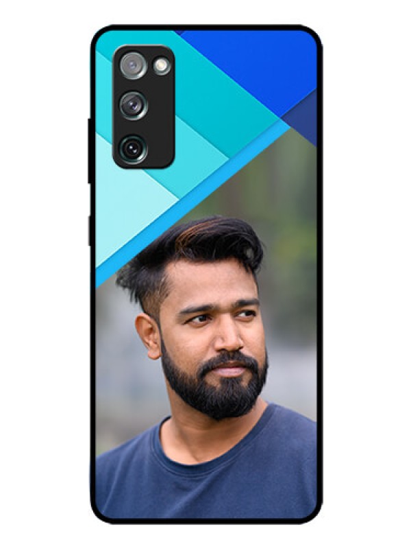 Custom Galaxy S20 FE 5G Custom Glass Phone Case  - Blue Pattern Design