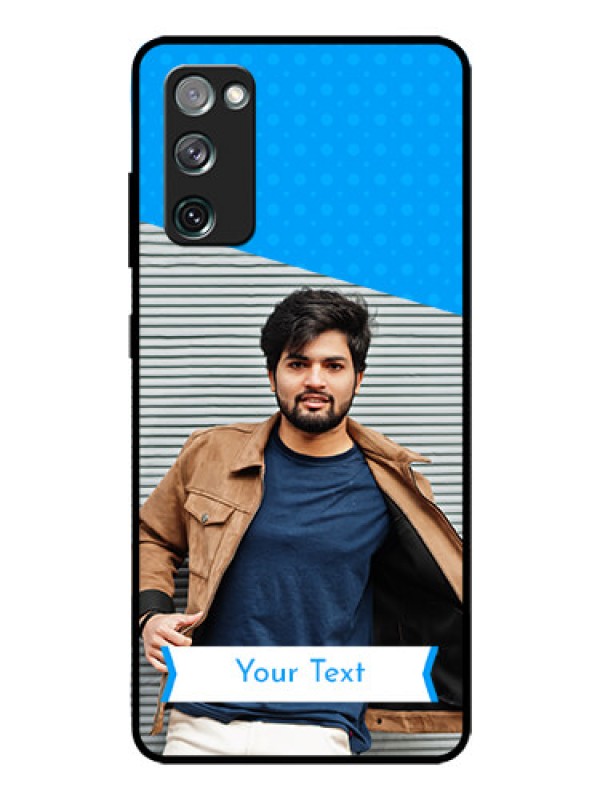 Custom Galaxy S20 FE 5G Photo Printing on Glass Case  - Simple Blue Color Design
