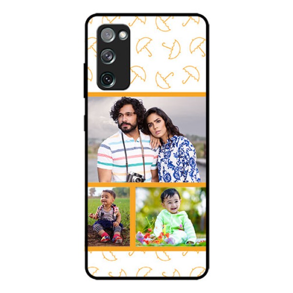 Galaxy S20 FE 5G Custom Glass Mobile Case  - Yellow Pattern Design