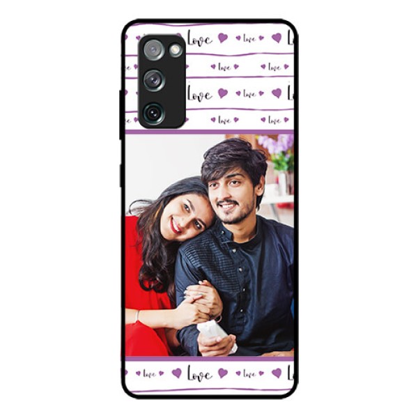 Galaxy S20 FE 5G Custom Glass Mobile Case  - Couples Heart Design