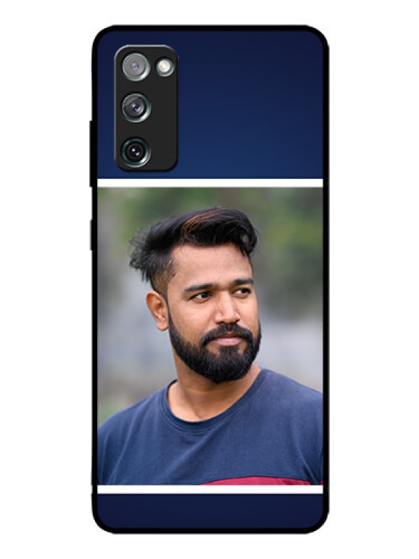 Custom Galaxy S20 FE 5G Personalized Glass Phone Case  - Simple Royal Blue Design