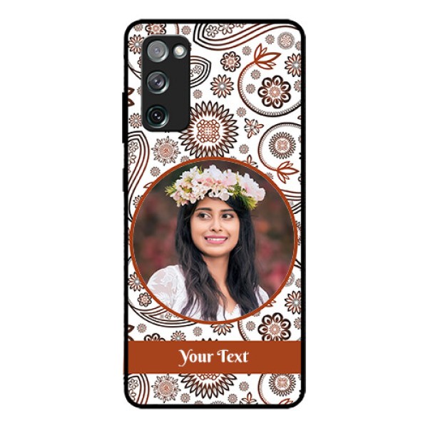Galaxy S20 FE 5G Custom Glass Mobile Case  - Abstract Floral Design 