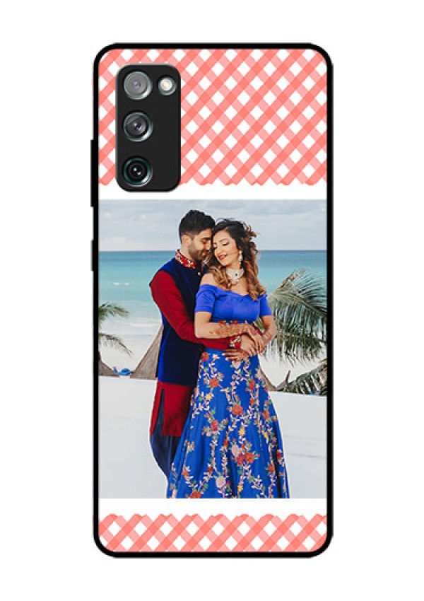 Galaxy S20 FE 5G Personalized Glass Phone Case  - Pink Pattern Design