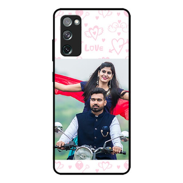 Galaxy S20 FE 5G Custom Glass Mobile Case - Pink Flying Heart Design Galaxy S20 FE 5G Custom Glass Mobile Case - Pink Flying Heart Design